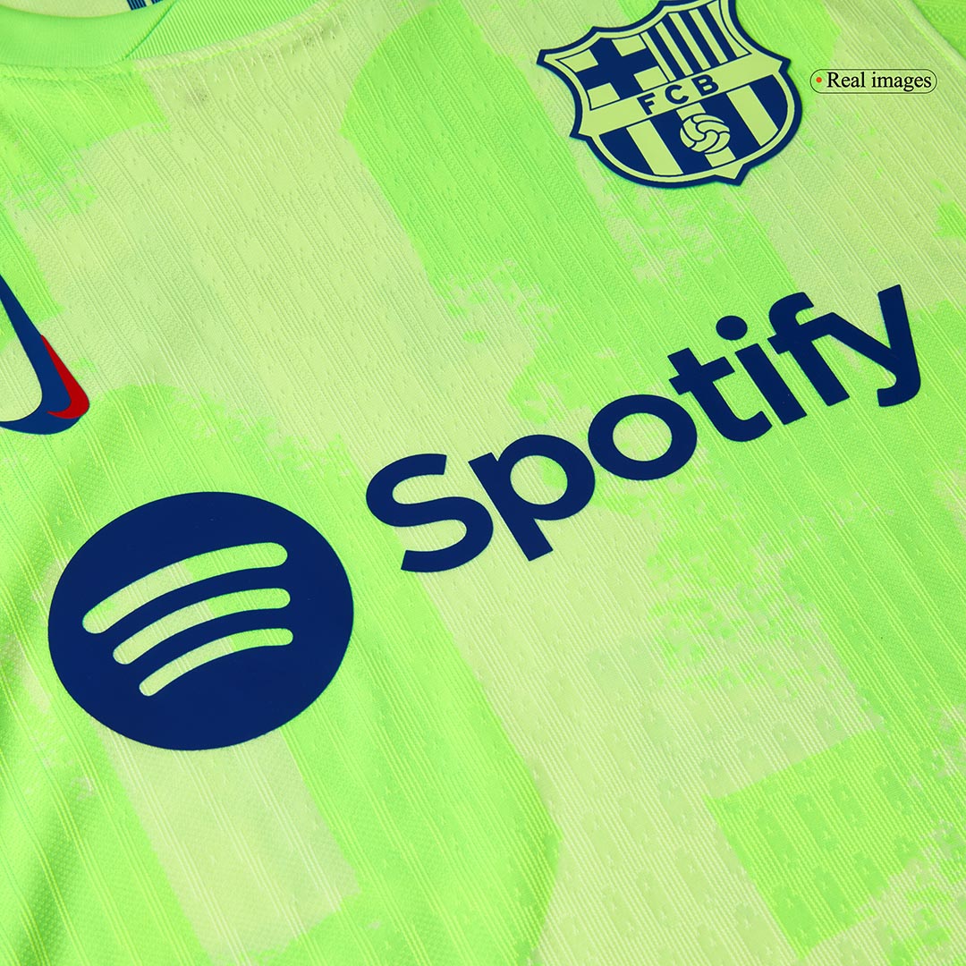 Verodostojni nogometni dres Lamine Yamal #19 Barcelona Third Away Soccer Jersey 2024/25- UCL(Logotip Spotify brez besedila)