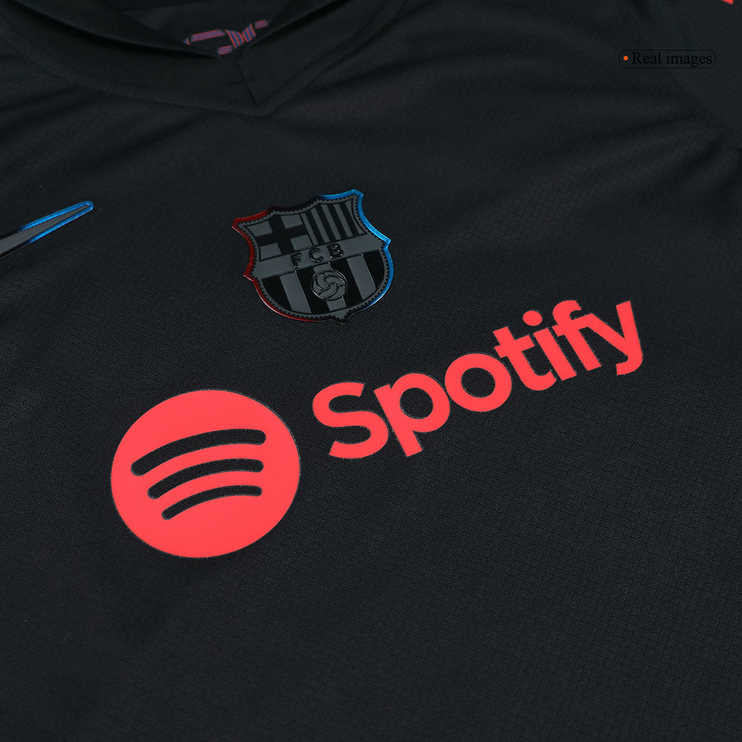 Barcelona 2024/25 Kids Away nogometna majica (majica in kratke hlače) črna (nekdanji sponzor)