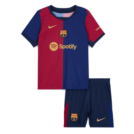 Barcelona 2024/25 Domača nogometna majica za otroke (majica in kratke hlače) rdeča in modra