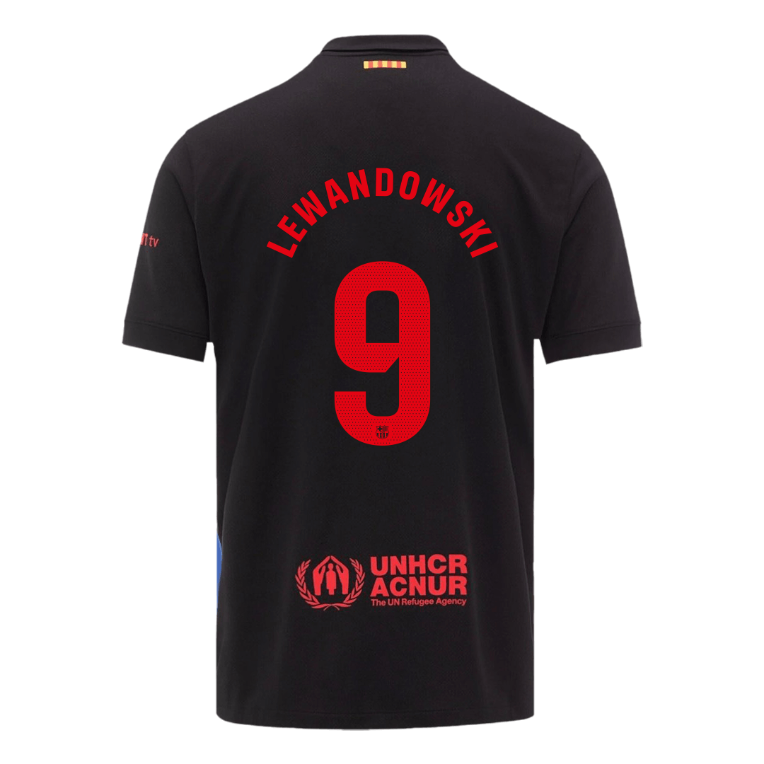 Barcelona LEWANDOWSKI #9 moška gostujoča nogometna majica 2024/25 – logotip Spotify brez besedila