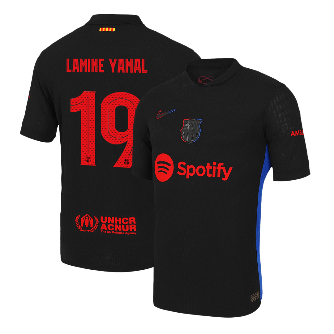 Verodostojna majica LAMINE YAMAL #19 Barcelona gostujoča nogometna majica 2024/25- UCL