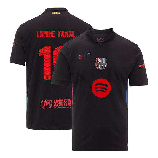 Barcelona LAMINE YAMAL #19 moška gostujoča nogometna majica 2024/25 UCL – logotip Spotify brez besedila