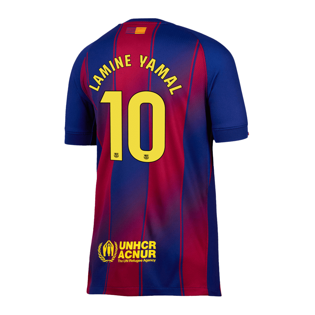 LAMINE YAMAL #10 Barcelona Domača nogometna majica 2025/26 rdeča in modra