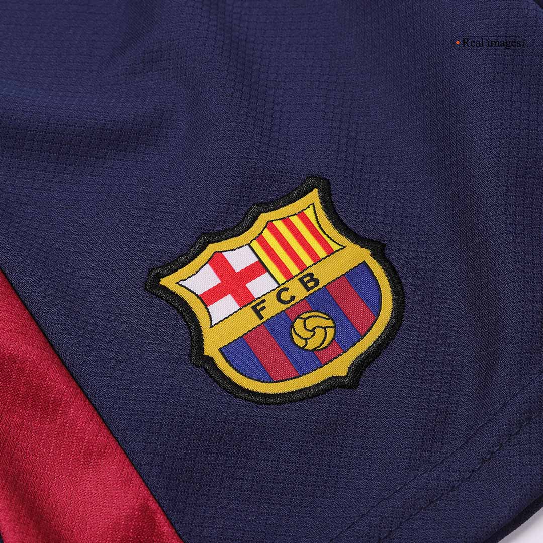 Barcelona Home Kids Nogometna majica (majica + kratke hlače) 2024/25 rdeča in modra z logotipom Spotify brez besedila
