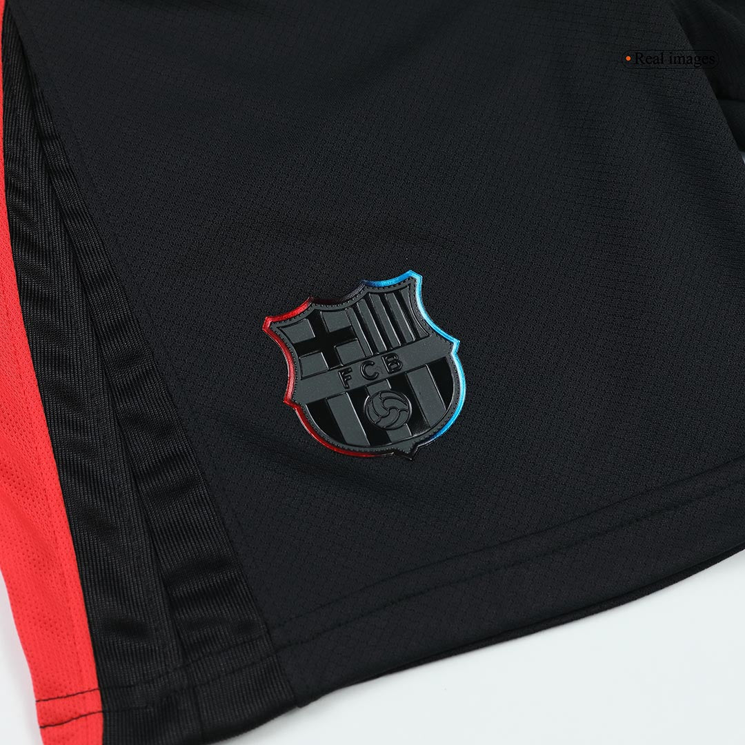 Barcelona 2024/25 Kids Away nogometna majica (majica in kratke hlače) črna (nekdanji sponzor)