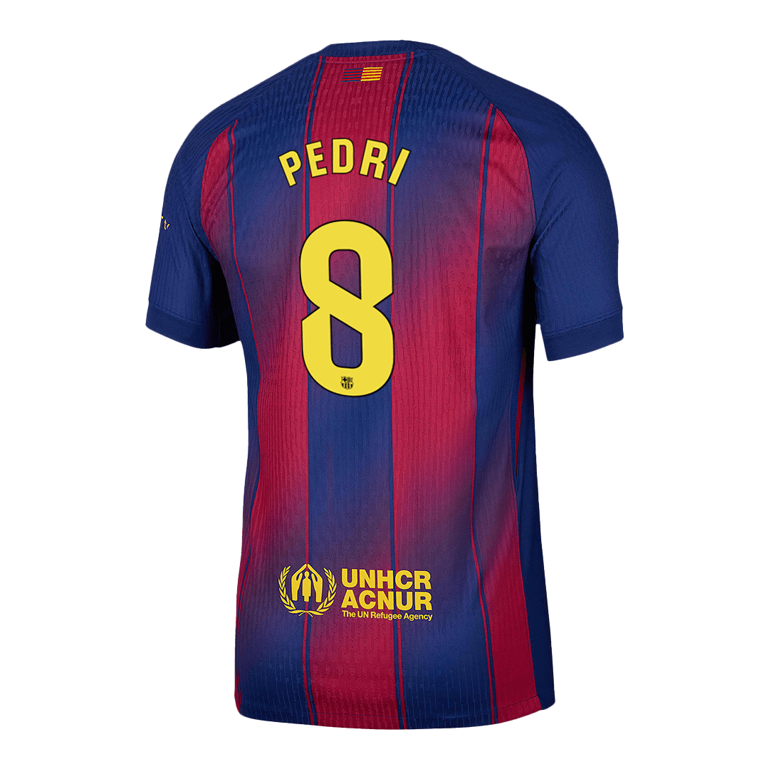 PEDRI #8 Authentic Barcelona domača nogometna majica 2025/26 rdeča in modra