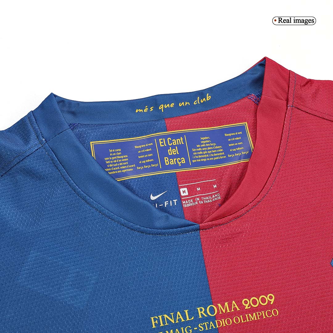 Retro 2008/09 Barcelona Home Nogometna majica z dolgimi rokavi - UCL Final