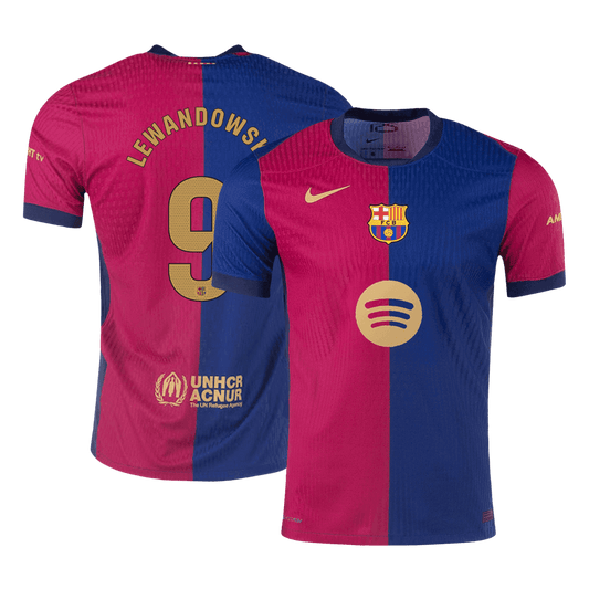 Verodostojni domači nogometni dres LEWANDOWSKI #9 Barcelona 2024/25 – logotip Spotify brez besedila