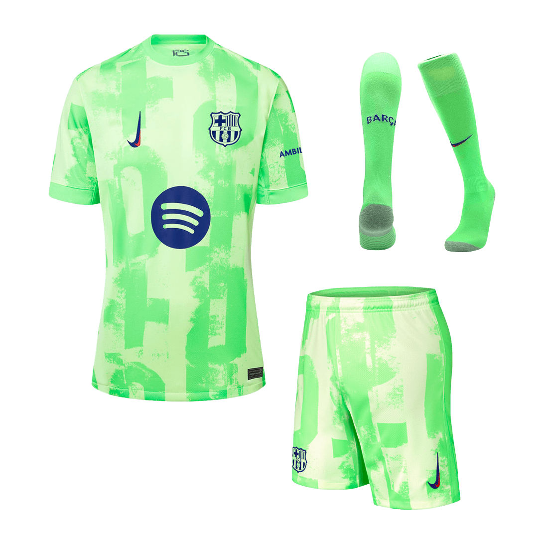 Barcelona 3rd Gostujoči komplet (majica, kratke hlače in nogavice) 2024/25 (logotip Spotify brez besedila)