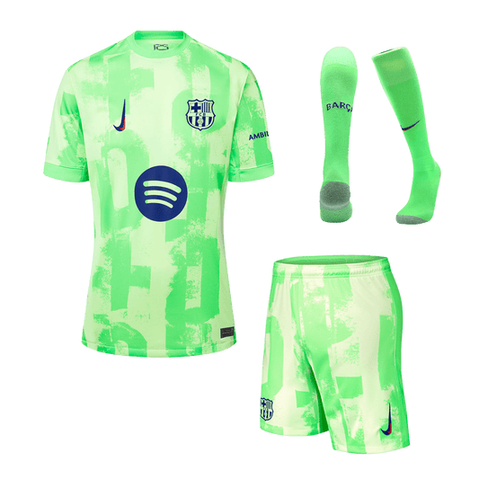 Barcelona 3rd Gostujoči komplet (majica, kratke hlače in nogavice) 2024/25 (logotip Spotify brez besedila)