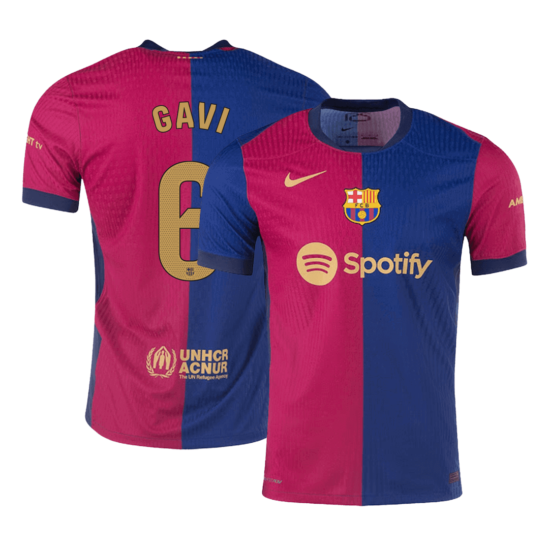 Autentična GAVI #6 Barcelona domača nogometna majica 2024/25