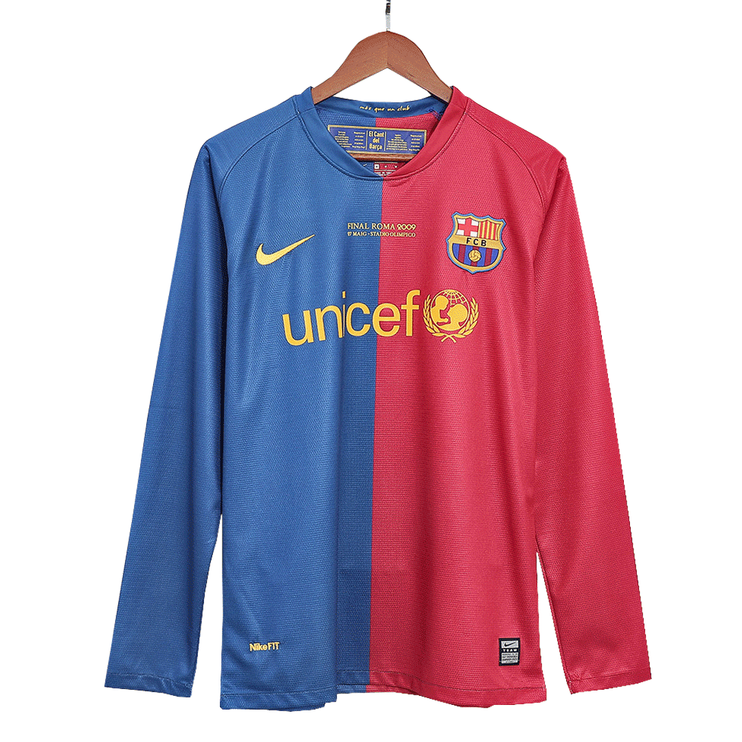 Retro 2008/09 Barcelona Home Nogometna majica z dolgimi rokavi - UCL Final