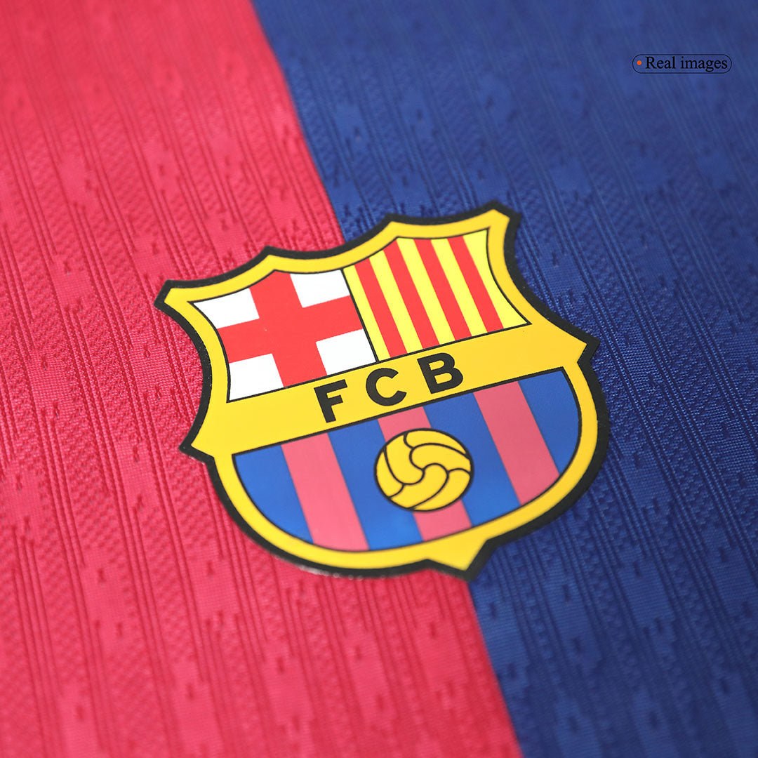 Verodostojna GAVI #6 Barcelona domača nogometna majica 2024/25 - logotip Spotify brez besedila