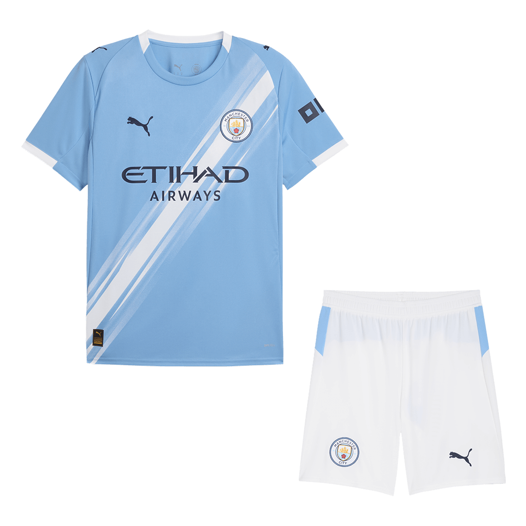 Domači nogometni dres Manchester Cityja (dres + kratke hlače) 2025/26 moder