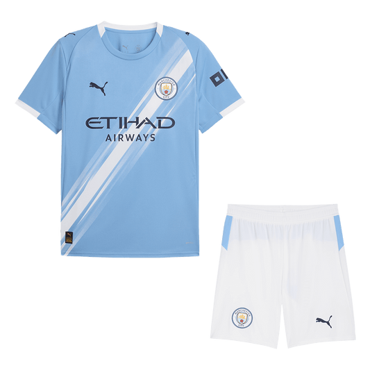 Domači nogometni dres Manchester Cityja (dres + kratke hlače) 2025/26 moder