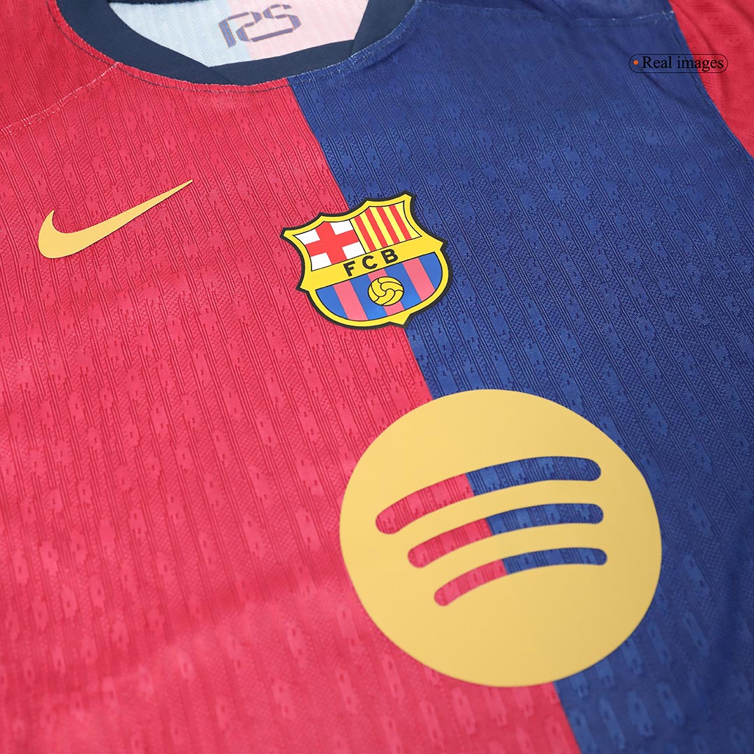 Verodostojna GAVI #6 Barcelona domača nogometna majica 2024/25 - logotip Spotify brez besedila