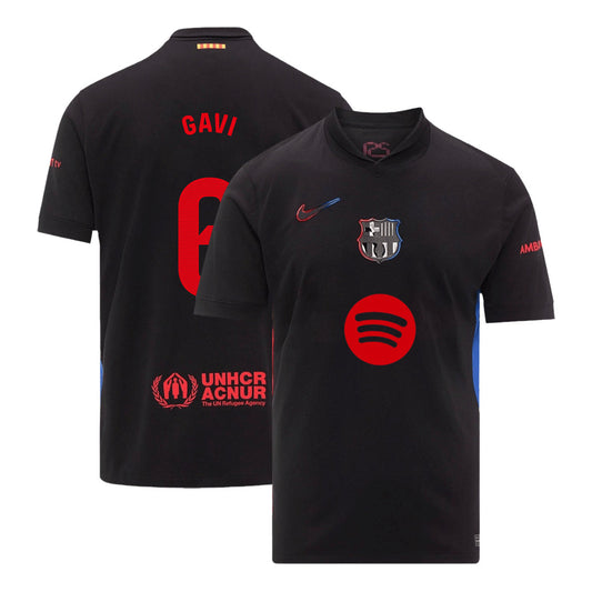 Barcelona GAVI #6 moška gostujoča nogometna majica 2024/25 - logotip Spotify brez besedila