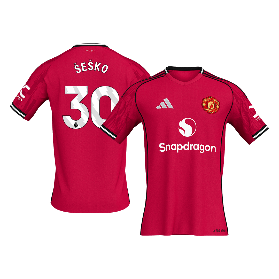 Manchester United Custom Dres ŠEŠKO #30 Domači Nogometni Dres 2025/26