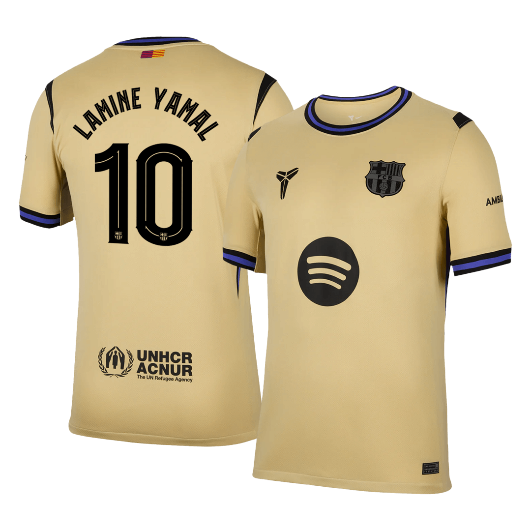 LAMINE YAMAL #10 Barcelona Nogometna majica v gosteh 2025/26 Rumena - UCL