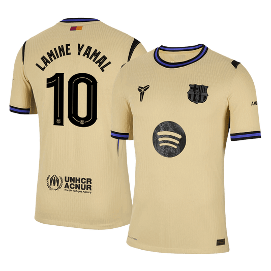 LAMINE YAMAL #10 Authentic Barcelona gostujoča nogometna majica 2025/26 rumena - UCL