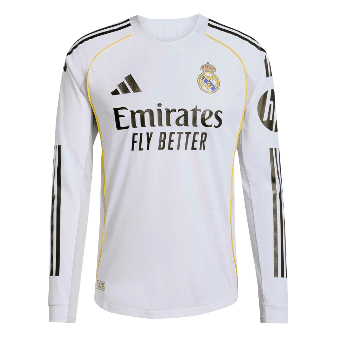 Real Madrid Nogometni dres Domači 2025/26 Dolgi rokavi Authentic