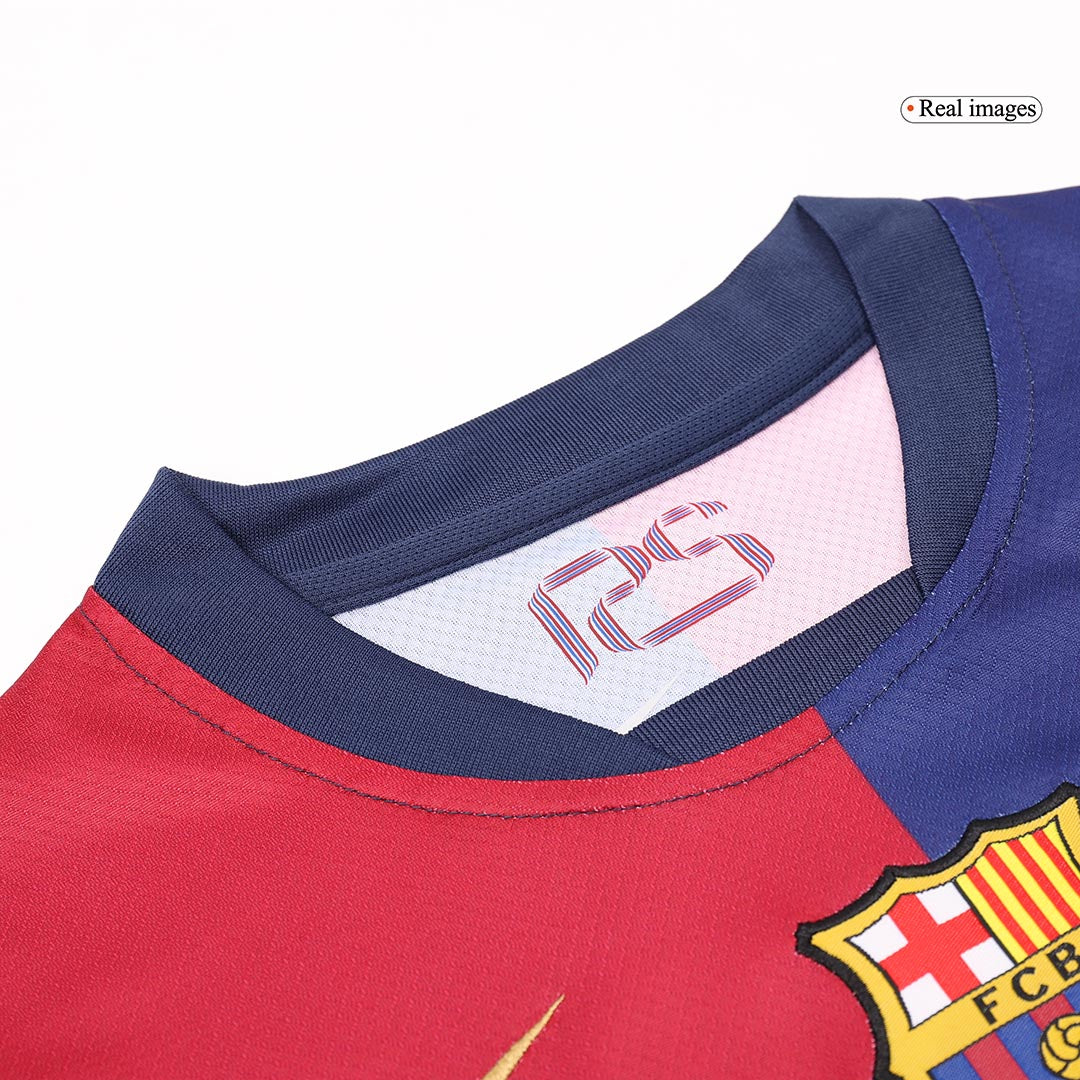 Barcelona 2024/25 Domača nogometna majica za otroke (majica in kratke hlače) rdeča in modra
