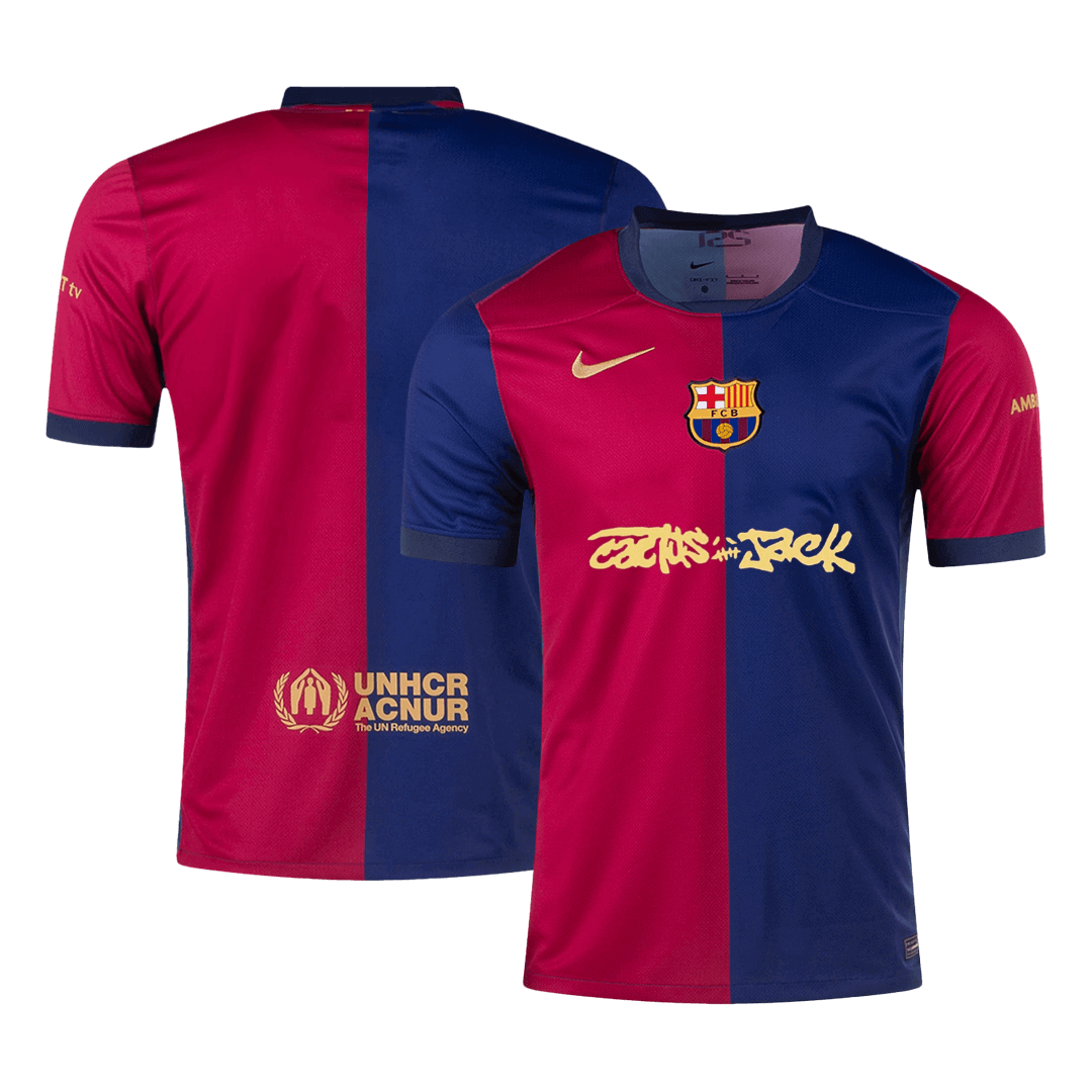 Rdeča in modra domača nogometna majica Barcelona X Travis Scott 2024/25