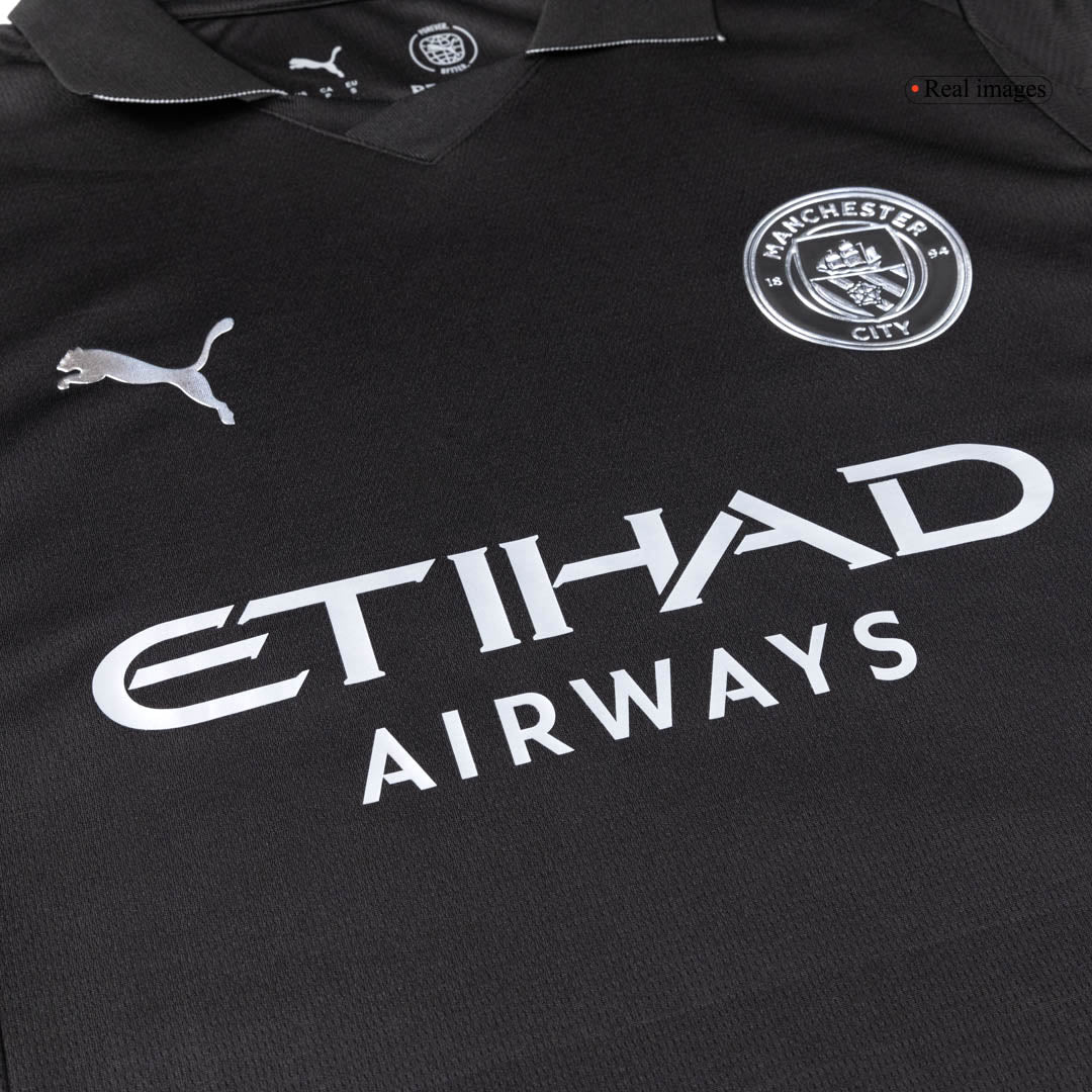 Nogometni dres Manchester Cityja za goste (dres + kratke hlače) 2025/26 črne barve