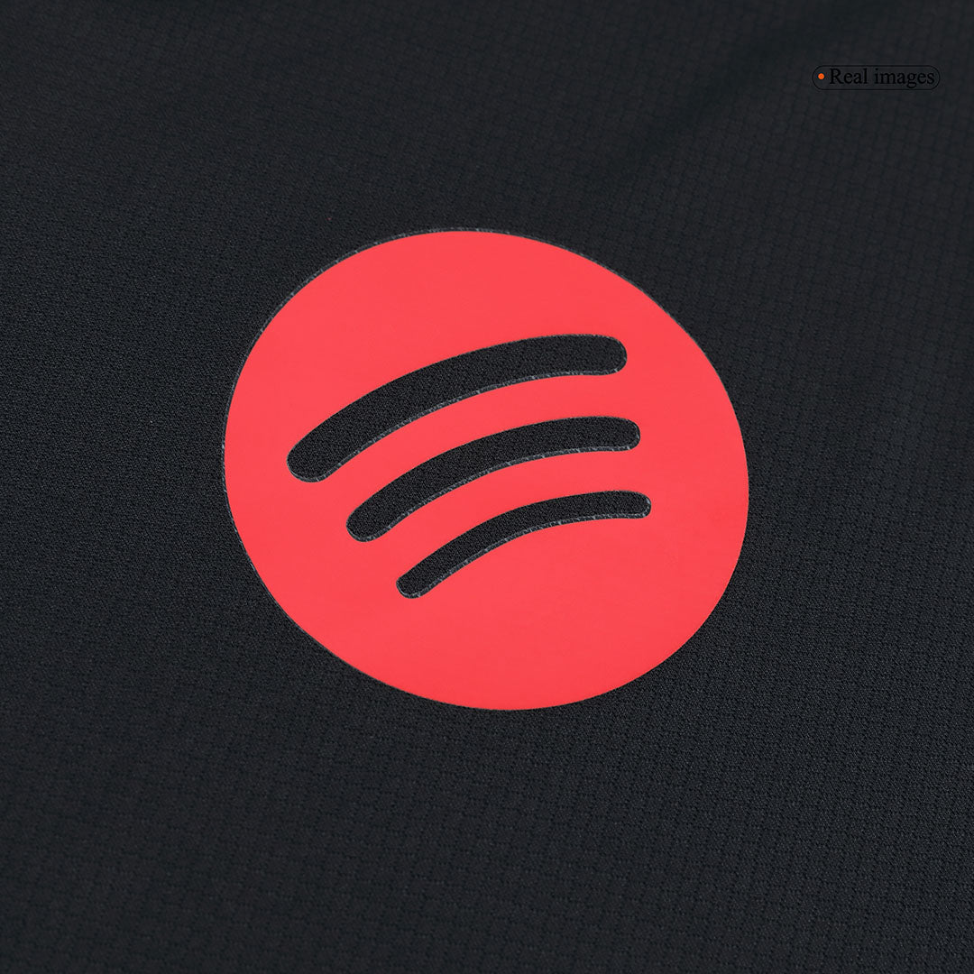 Barcelona 2024/25 Kids Away Nogometna majica (majica in kratke hlače), črna - logotip Spotify brez besedila