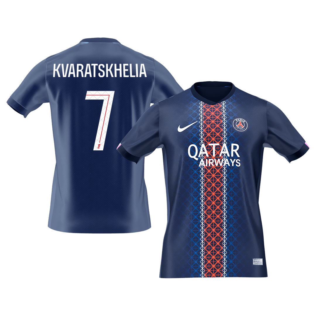 Domači nogometni dres KVARATSKHELIA #7 PSG 2025/26 Navy