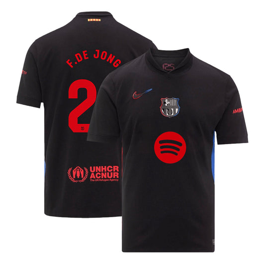 Barcelona F.DE JONG #21 moška gostujoča nogometna majica 2024/25 – logotip Spotify brez besedila