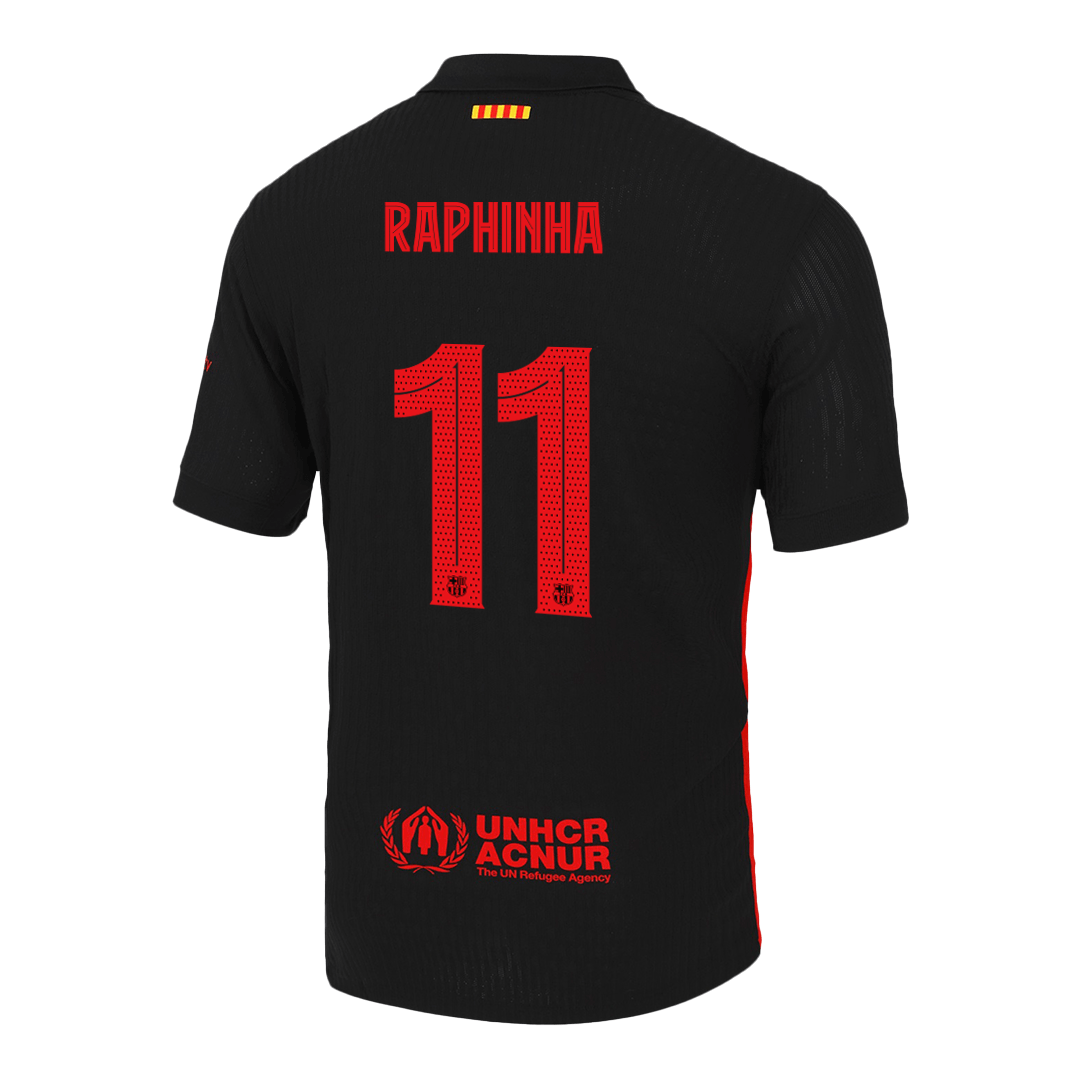 Authentic RAPHINHA #11 Barcelona 2024/25 Black - UCL (prejšnji sponzor)