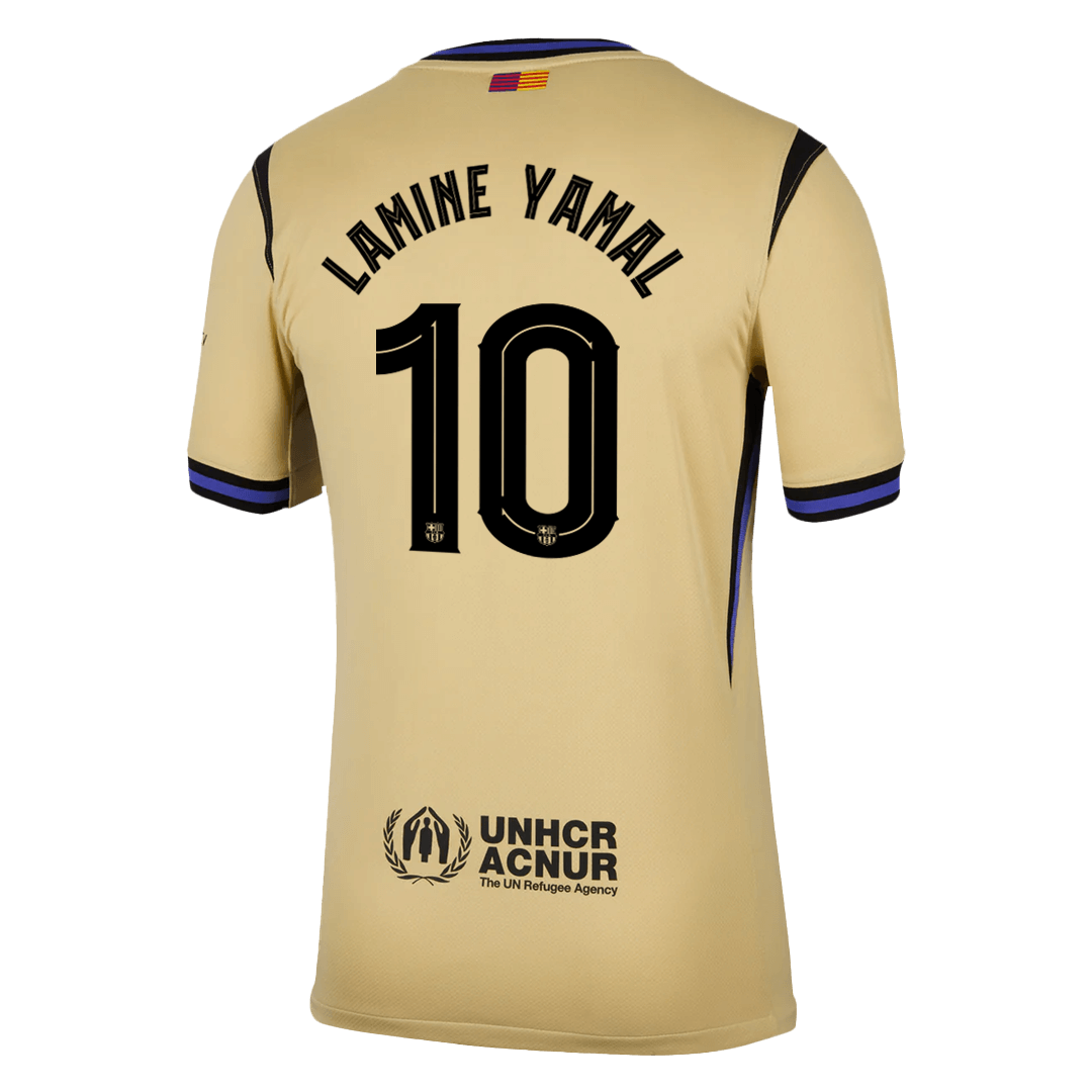 LAMINE YAMAL #10 Barcelona Nogometna majica v gosteh 2025/26 Rumena - UCL