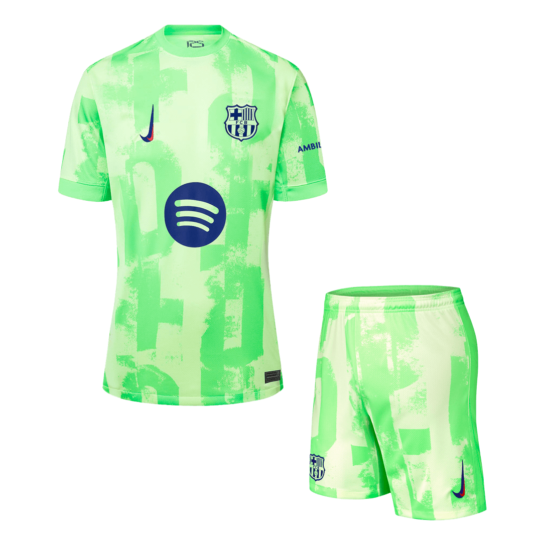 Gostujoči komplet Barcelone (majica + kratke hlače) 2024/25 - (logotip Spotify brez besedila)