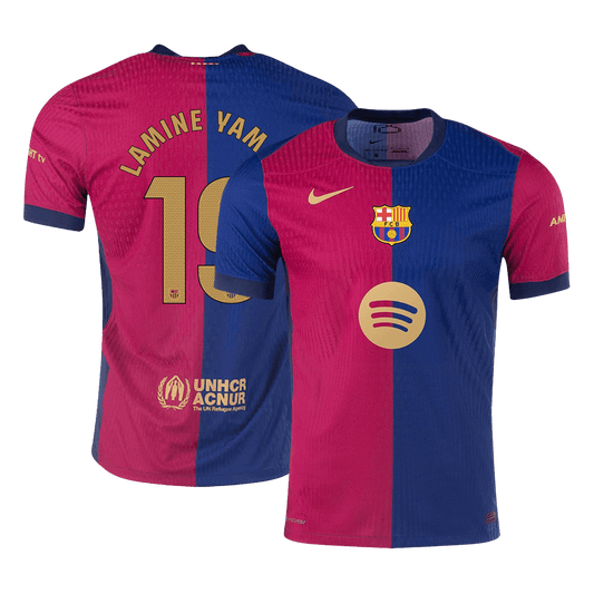 Avtentični LAMINE YAMAL #19 Barcelona domači nogometni dres 2024/25 Spotify logotip brez besedila