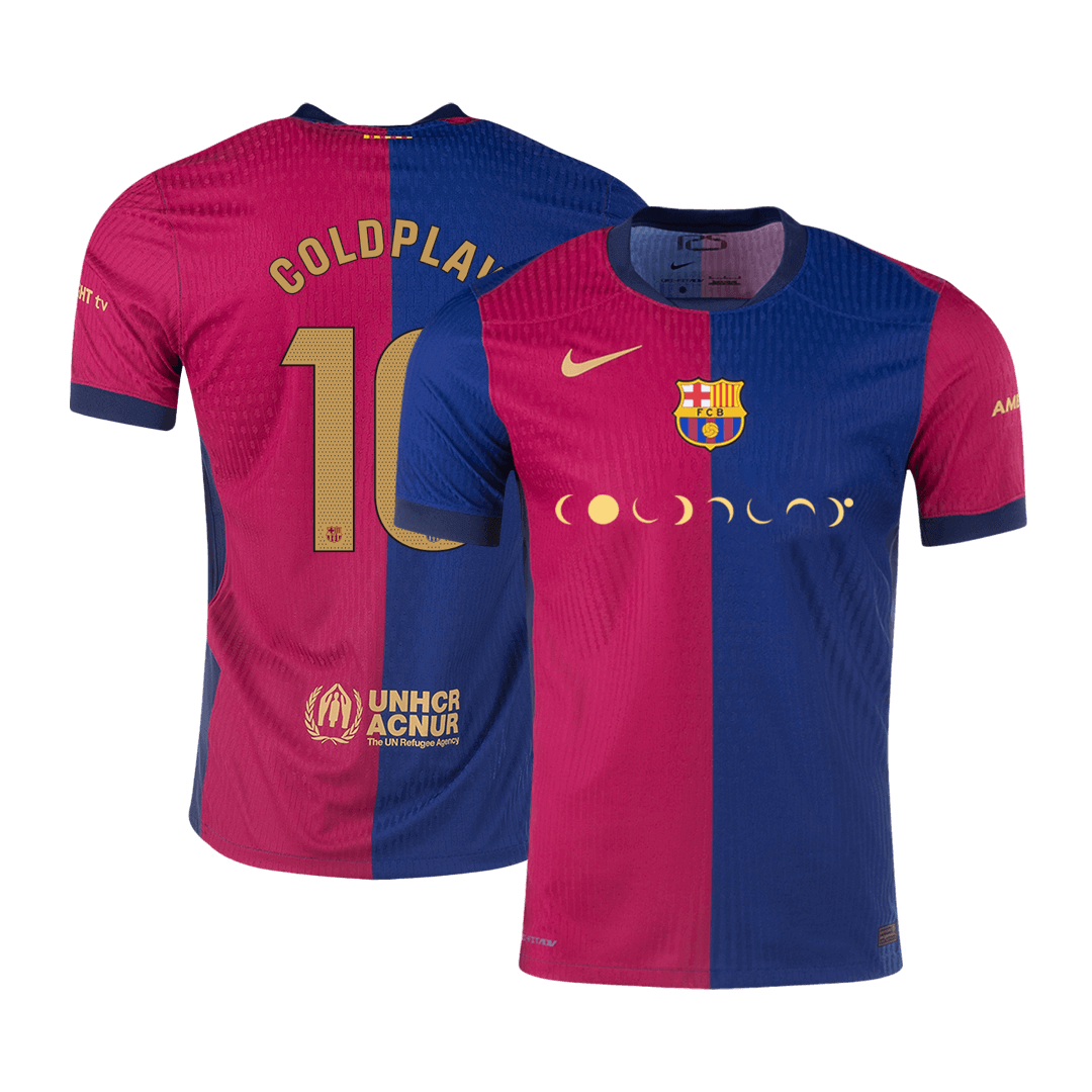 COLDPLAY #10 Authentic Barcelona X COLDPLAY domači nogometni dres 2024/25 rdeče-moder