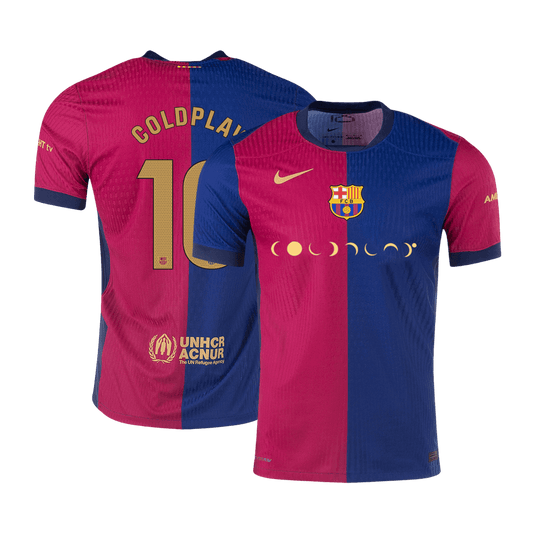 COLDPLAY #10 Authentic Barcelona X COLDPLAY domači nogometni dres 2024/25 rdeče-moder