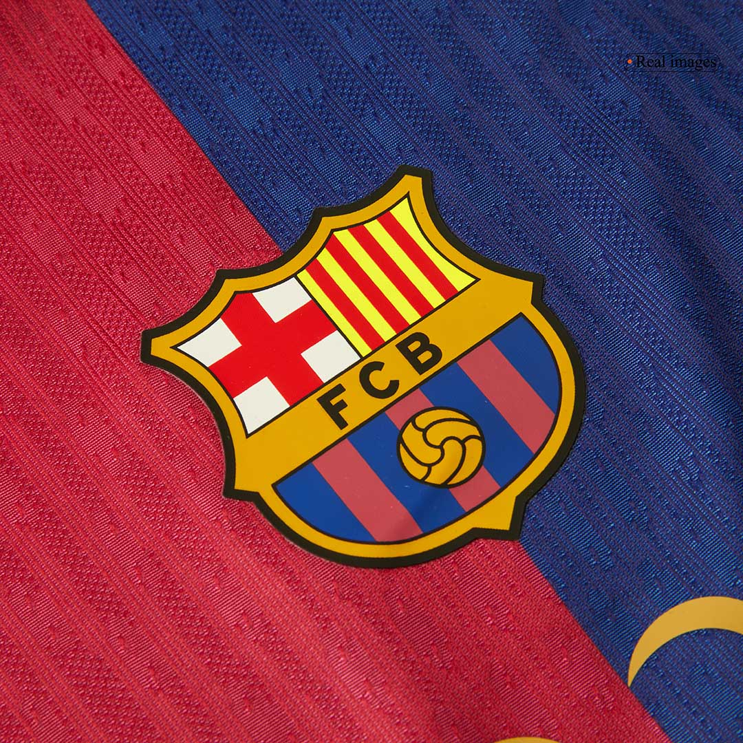 Pristna domača nogometna majica Barcelona x Travis Scott 2024/25 rdeča in modra