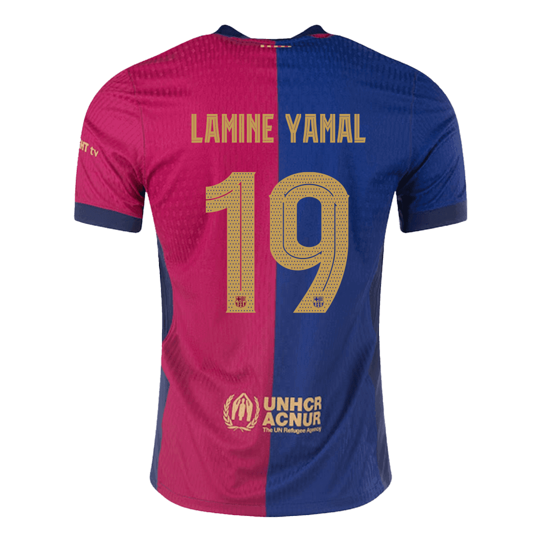 Autentična majica LAMINE YAMAL #19 Barcelona Home Football 2024/25 - UCL
