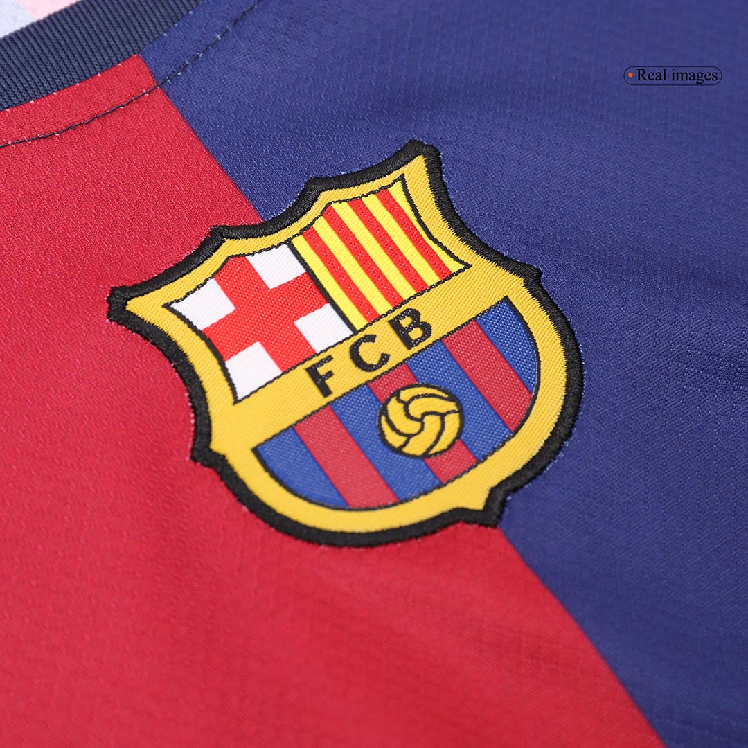 Barcelona 2024/25 Domača nogometna majica za otroke (majica in kratke hlače) rdeča in modra