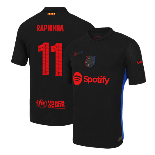 Authentic RAPHINHA #11 Barcelona 2024/25 Black - UCL (prejšnji sponzor)
