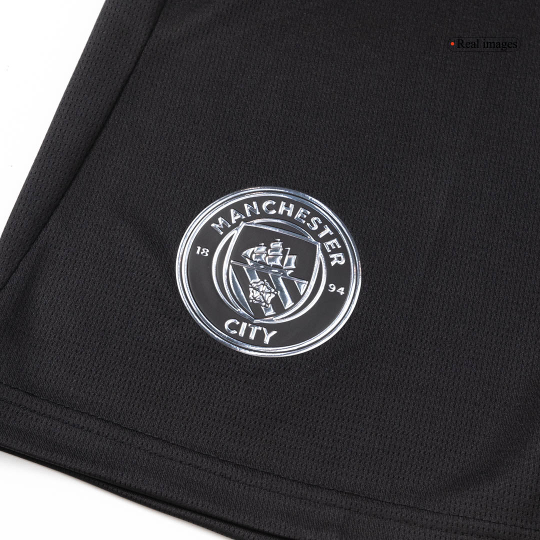 Nogometni dres Manchester Cityja za goste (dres + kratke hlače) 2025/26 črne barve