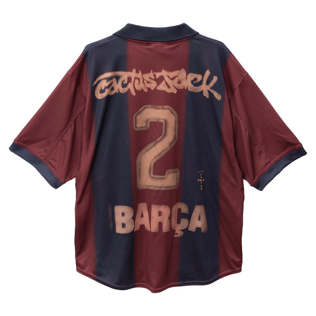 Rdeča in modra retro domača nogometna majica Barcelona X CJ 2000/01