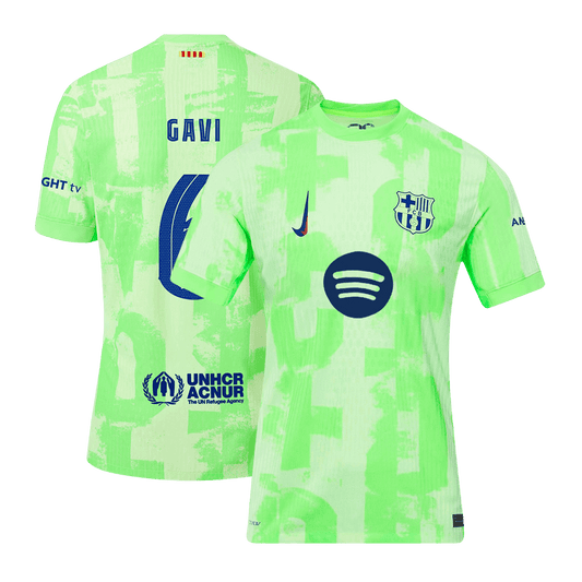 正品 GAVI #6 巴塞罗那第三客场足球球衣 2024/25 - UCL(Spotify 徽标无文字)