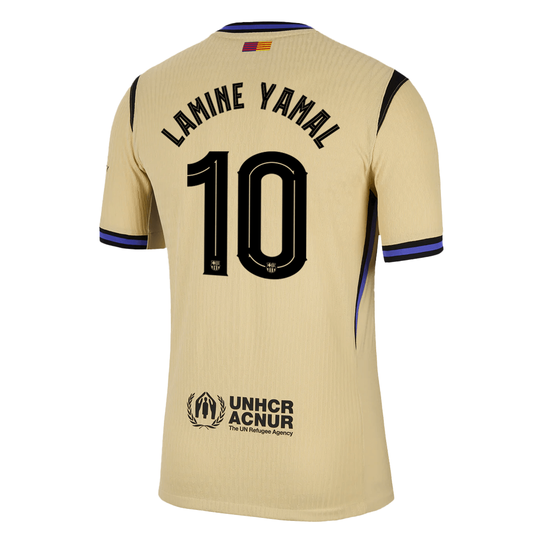 LAMINE YAMAL #10 Authentic Barcelona gostujoča nogometna majica 2025/26 rumena - UCL