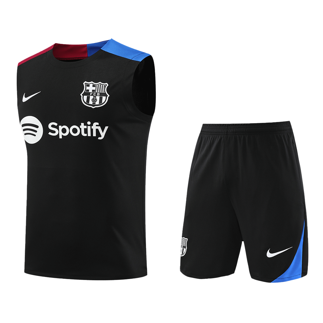 Komplet telovnikov za nogometno majico Barcelona pred tekmo (majica + kratke hlače) 2024/25