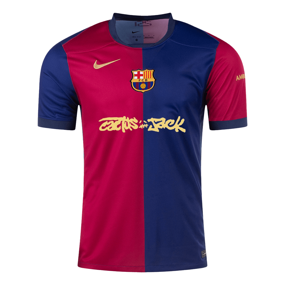 Rdeča in modra domača nogometna majica Barcelona X Travis Scott 2024/25