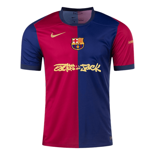 Rdeča in modra domača nogometna majica Barcelona X Travis Scott 2024/25