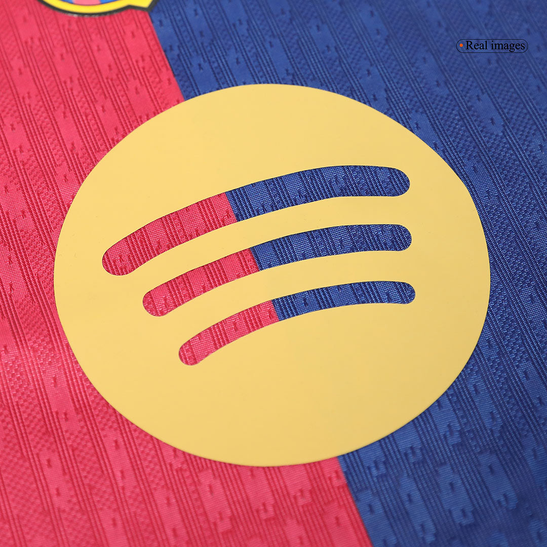 Verodostojna GAVI #6 Barcelona domača nogometna majica 2024/25 - logotip Spotify brez besedila