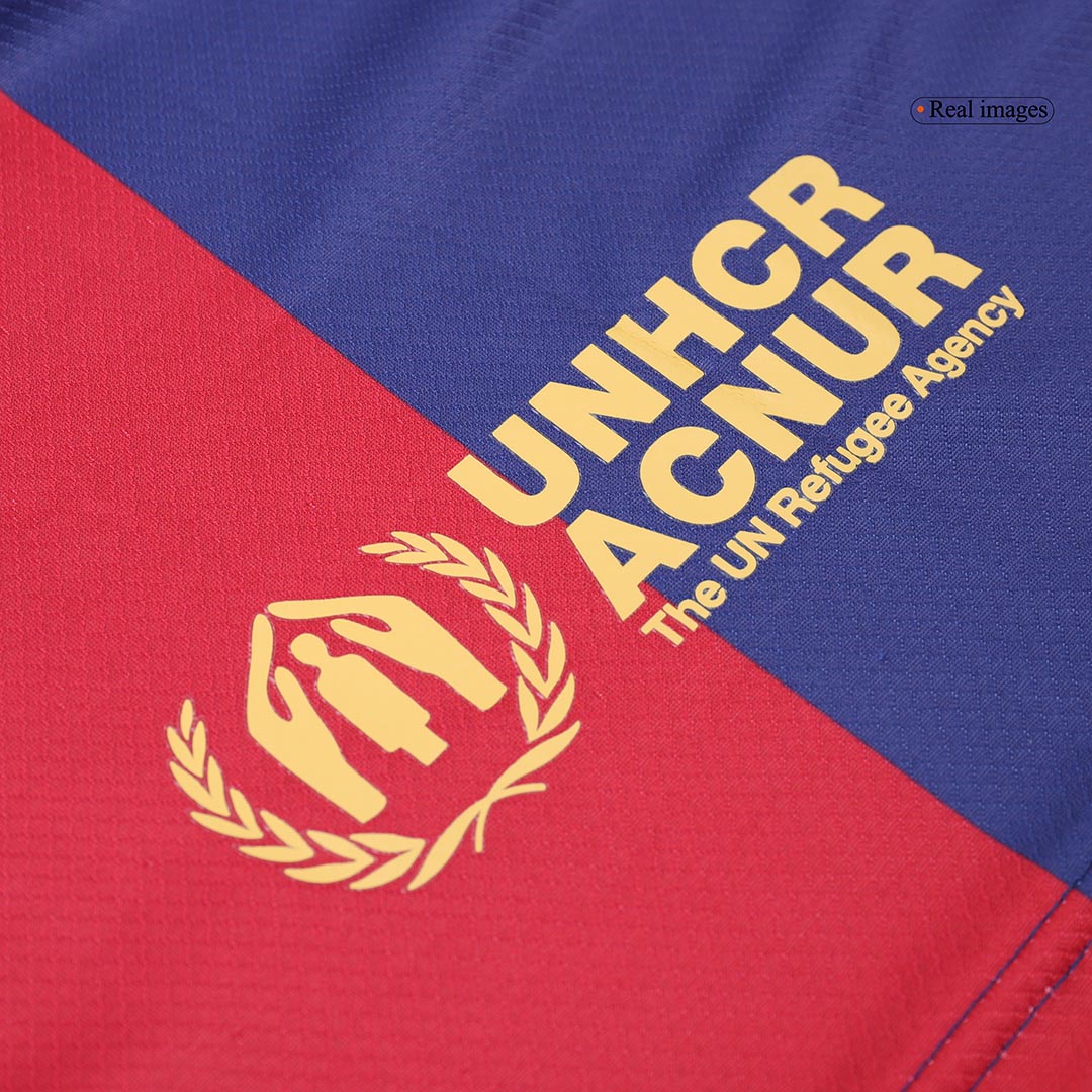 Barcelona 2024/25 Domača nogometna majica za otroke (majica in kratke hlače) rdeča in modra